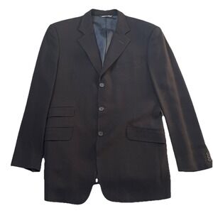 Gorgio Armani Suit Size EU50 US 40 Wool Blend Black Made In Italy 2pc